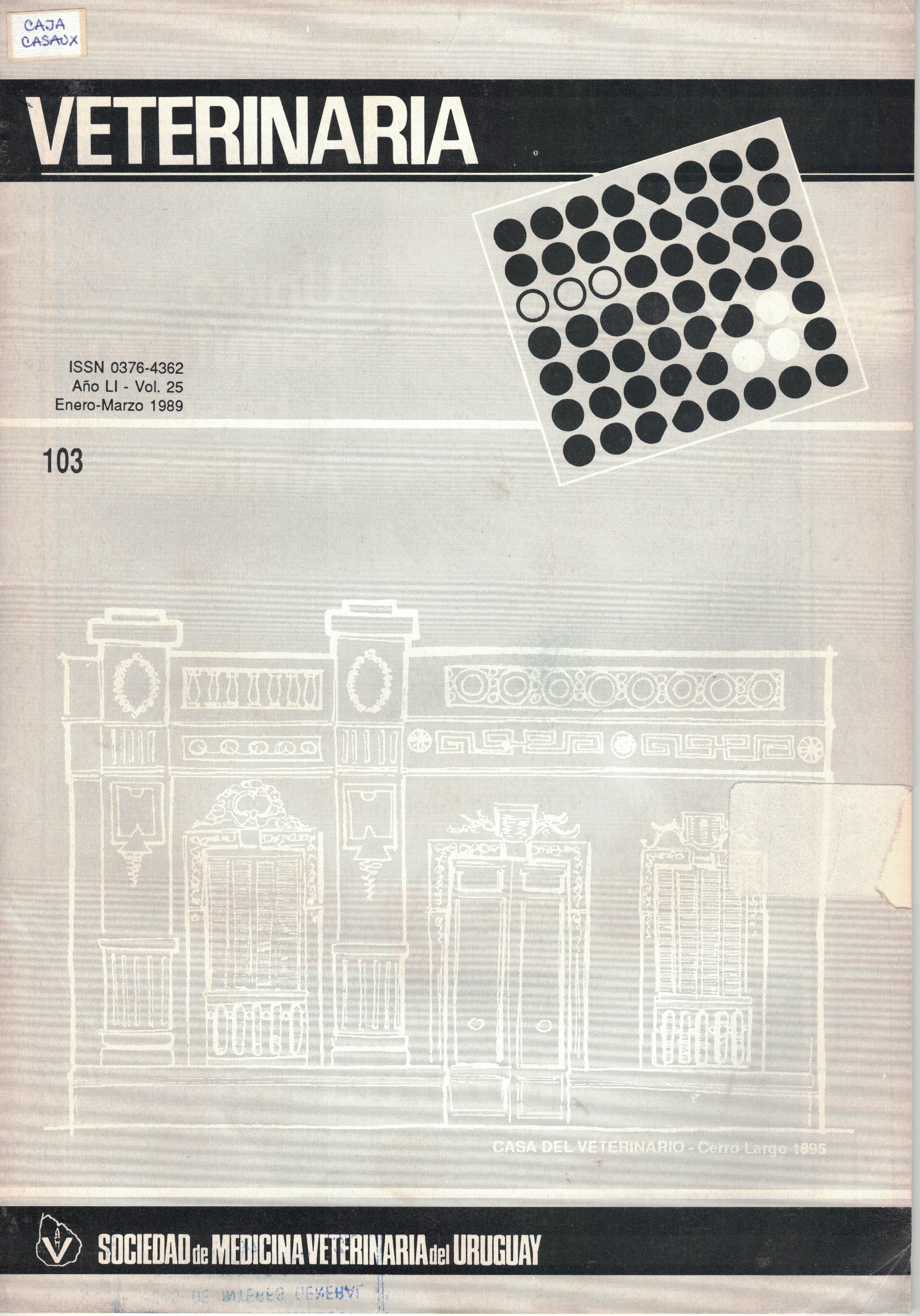 					Ver Vol. 25 Núm. 103 (1989): Enero - marzo
				